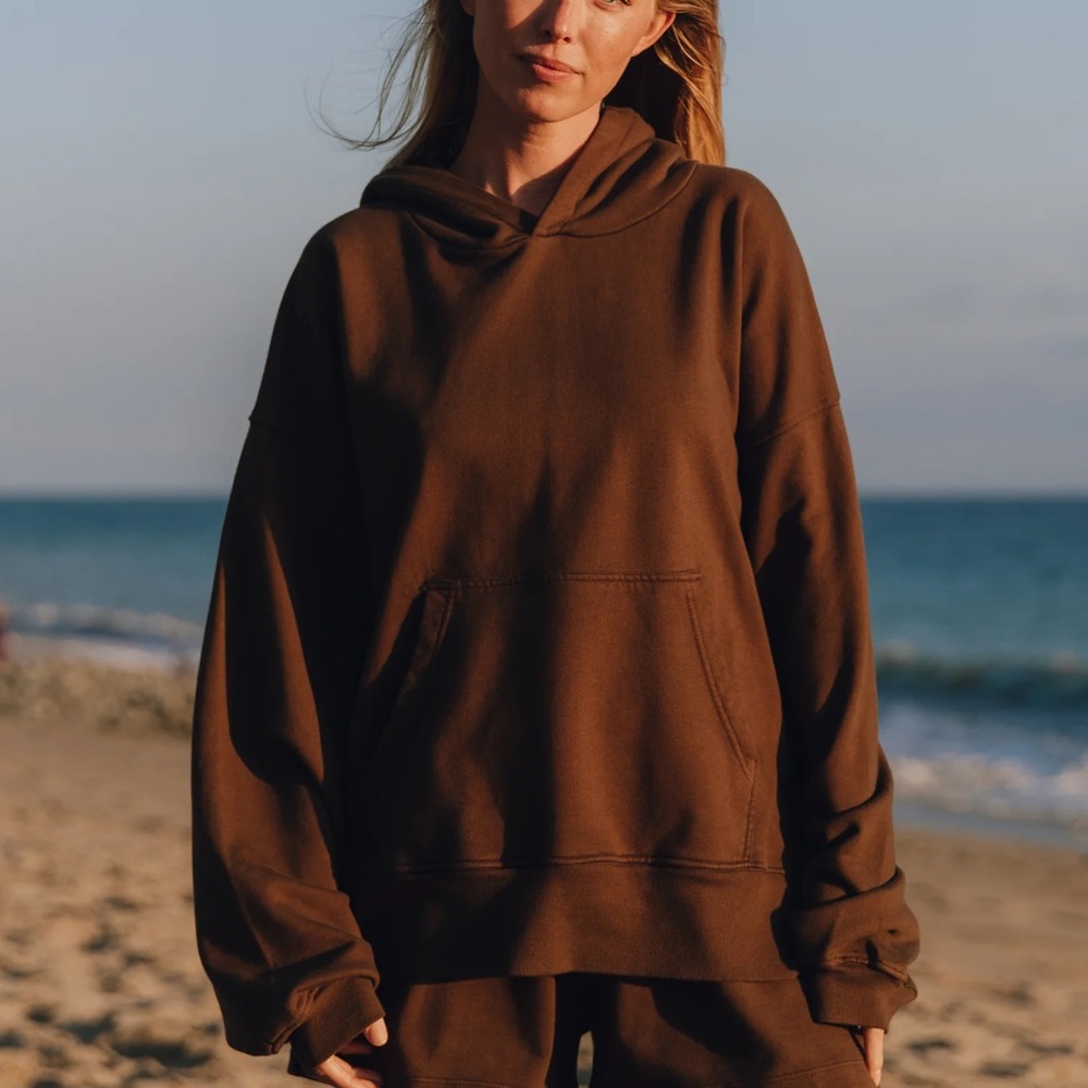 NWT Daily Drills Coco Brown Unisex Oversized Hoodie size XS/S X-Small / Small